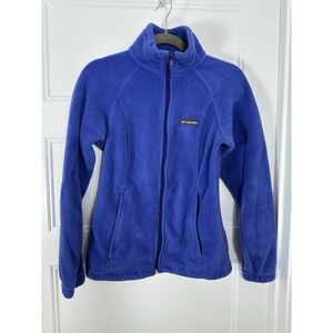 Vintage Y2K Columbia Fleece Jacket Womens M Blue Full Zip Mid-Length Regular Fit